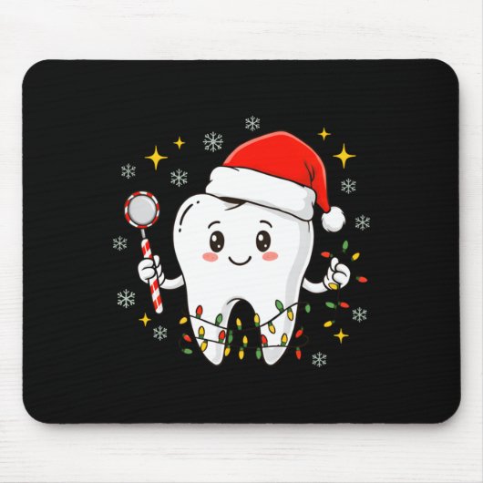 Dentist Christmas Teeth Xmas Lights Funny Dental S Muismat (Voorkant)
