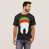 Dentist Christmas tooth Dental with Elf hat T-shirt (Voorkant volledig)