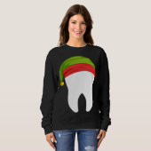 Dentist Christmas  tooth Dental  with Elf hat Trui (Voorkant volledig)