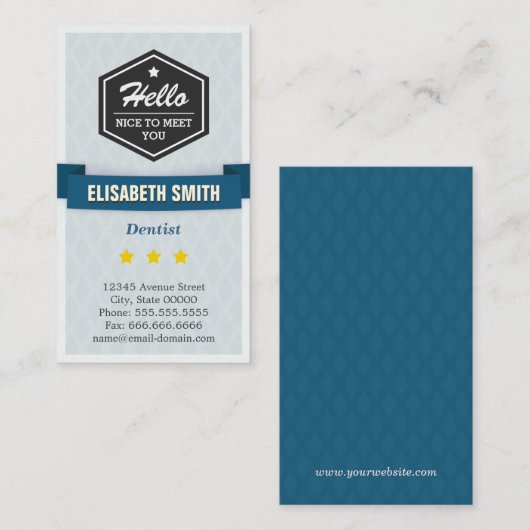 Dentist - Creative Retro Stijlvol Visitekaartje (Voorkant / Achterkant)