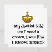 DENTIST CROWN BEDANKKAART (Voorkant / Achterkant)