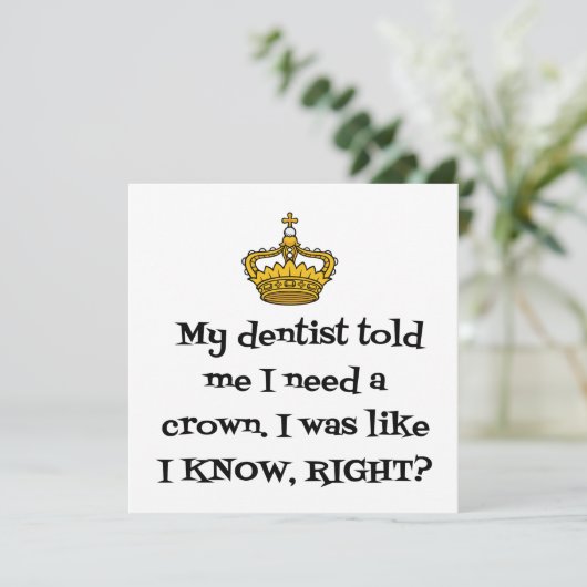 DENTIST CROWN BEDANKKAART (Staand voorkant)