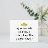 Dentist Crown Briefkaart (Staand voorkant)