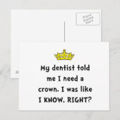 Dentist Crown Briefkaart (Voorkant / Achterkant)