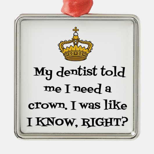 DENTIST CROWN METALEN ORNAMENT (Voorkant)