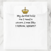 DENTIST CROWN VIERKANTE STICKER (Tas)