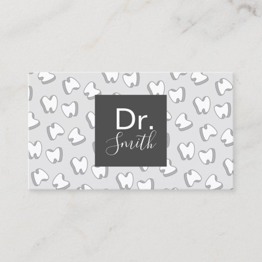 Dentist Cute 3D Tooth Pattern Dental Care Visitekaartje (Voorkant)