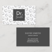 Dentist Cute 3D Tooth Pattern Dental Clinic Visitekaartje (Voorkant / Achterkant)