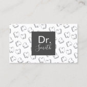 Dentist Cute 3D Tooth Pattern Dental Clinic Visitekaartje (Voorkant)