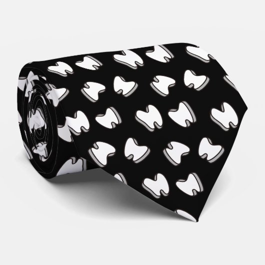 Dentist Cute 3D Tooth Pattern Dental Stropdas (Opgerold)