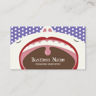 Dentist Cute Kind Pediatrische tandheelkunde Paars Visitekaartje