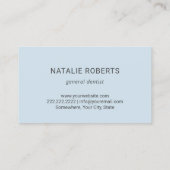 Dentist Cute White Tooth Baby Blue Dental Care Visitekaartje (Achterkant)