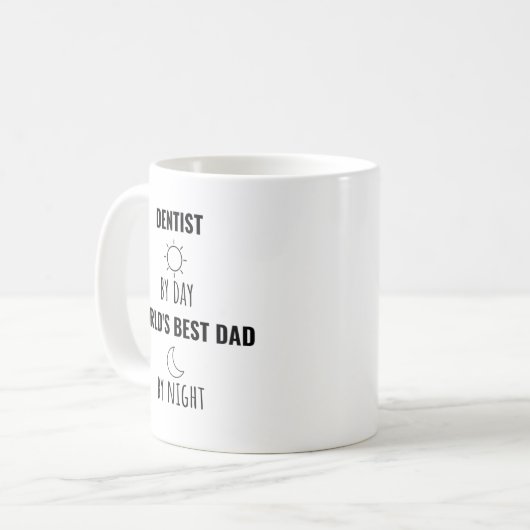 Dentist Dad Father Gift Idea Koffiemok (Voorkant links)