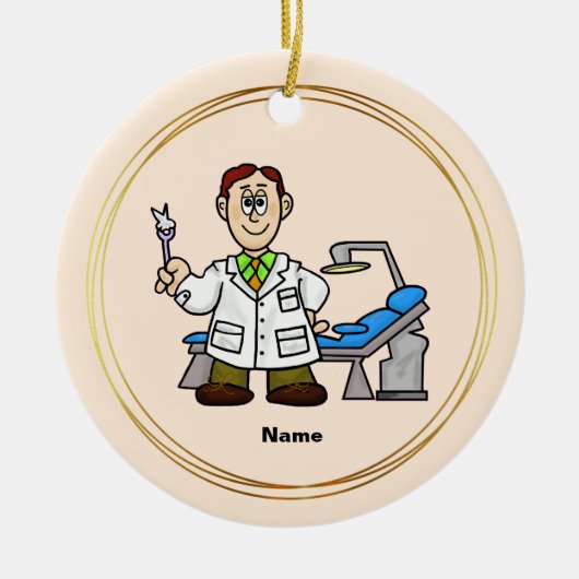 Dentist Day-Ornament met de naam van Dentist Keramisch Ornament (Voorkant)