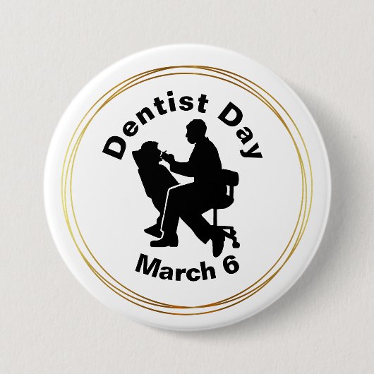 Dentist Day Silhouette Button (Voorkant)