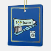 Dentist Day Toothpasta, Floss, Toothborstel Orname Keramisch Ornament (Links)