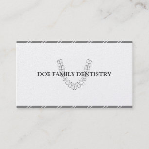 Dentist DDS Dental Office Teeth Platinum Paper Visitekaartje