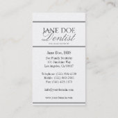 Dentist DDS Family Dentistry Silver Script Platnum Visitekaartje (Achterkant)