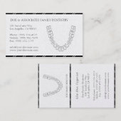 Dentist DDS tandheelkundige Stripes Platinum Paper Visitekaartje (Voorkant / Achterkant)