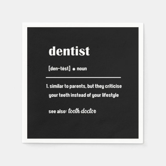Dentist Definition Dentistry Tooth Doctor Teeth Gi Servet (Voorkant)