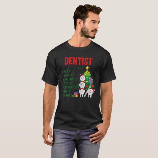 Dentist Definition Kerstmis Assistent Paja T-shirt (Voorkant volledig)