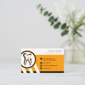 Dentist Dental Appointment Card | ORANJE INITIALEN Afsprakenkaartje (Staand voorkant)