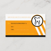 Dentist Dental Appointment Card | ORANJE INITIALEN Afsprakenkaartje (Achterkant)