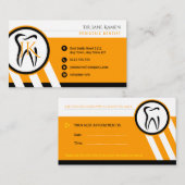 Dentist Dental Appointment Card | ORANJE INITIALEN Afsprakenkaartje (Voorkant / Achterkant)