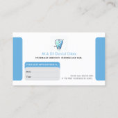 Dentist | Dental Appointment Card Visitekaartje (Achterkant)