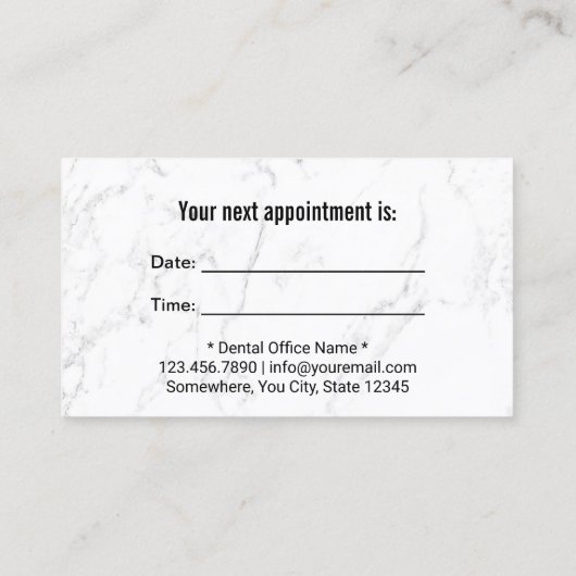 Dentist Dental Appointment Light Blue Afsprakenkaartje (Achterkant)