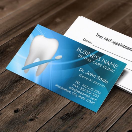 Dentist Dental Care Modern Blue Appointment Afsprakenkaartje