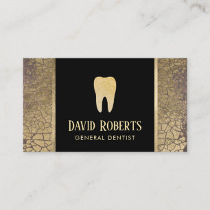 Dentist Dental Care Moderne Gold Crackle Elegant Visitekaartje