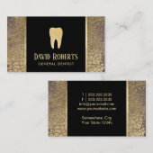 Dentist Dental Care Moderne Gold Crackle Elegant Visitekaartje (Voorkant / Achterkant)