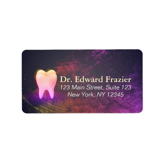 Dentist Dental Clinic Chic Roos Gold Tooth Adres Etiket (Voorkant)
