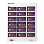 Dentist Dental Clinic Chic Roos Gold Tooth Adres Etiket (Full Sheet)