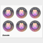 Dentist Dental Clinic Chic Roos Gold Tooth Adres Ronde Sticker (Vel)
