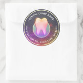 Dentist Dental Clinic Chic Roos Gold Tooth Adres Ronde Sticker (Tas)