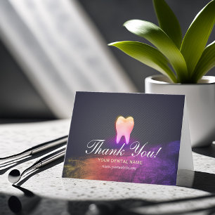 Dentist Dental Clinic Roos Gold Tooth Hartelijk da Bedankkaart