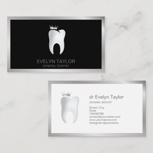Dentist Dental Clinic tanden Whitening Smile Crown Visitekaartje (Voorkant / Achterkant)