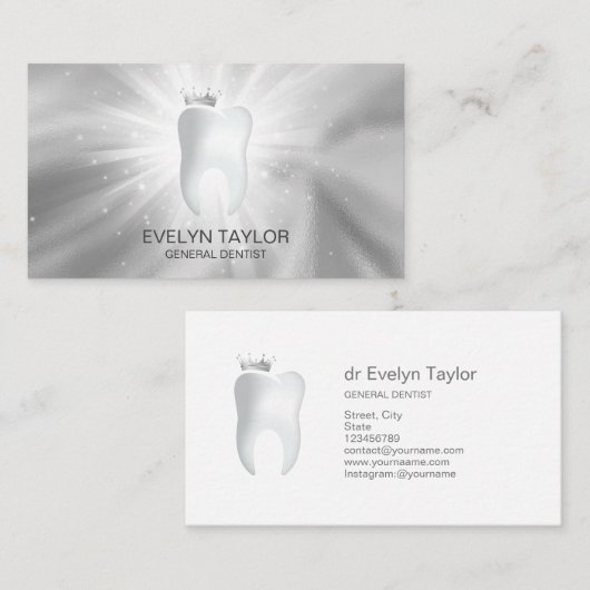 Dentist Dental Clinic tanden Whitening Smile Crown Visitekaartje (Voorkant / Achterkant)