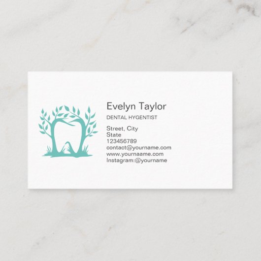 Dentist Dental Clinic tanden Whitening Smile Crown Visitekaartje (Achterkant)