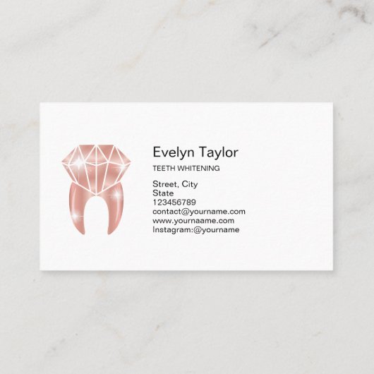 Dentist Dental Clinic tanden Whitening Smile Crown Visitekaartje (Achterkant)