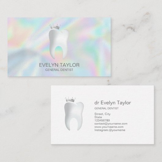 Dentist Dental Clinic tanden Whitening Smile Crown Visitekaartje (Voorkant / Achterkant)