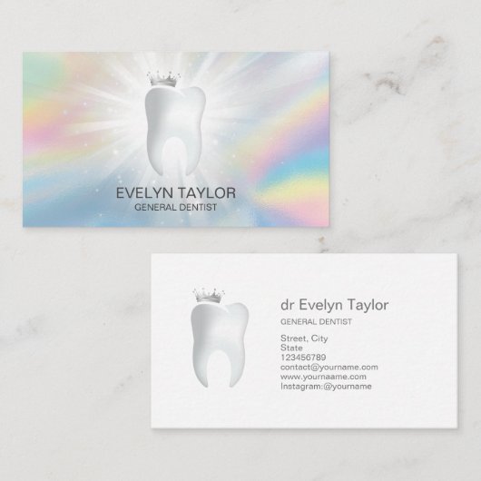 Dentist Dental Clinic tanden Whitening Smile Crown Visitekaartje (Voorkant / Achterkant)