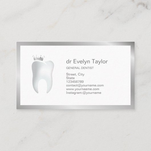 Dentist Dental Clinic tanden Whitening Smile Crown Visitekaartje (Achterkant)