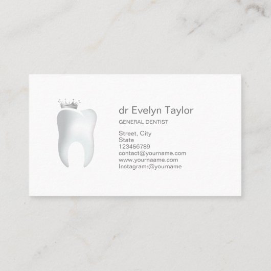 Dentist Dental Clinic tanden Whitening Smile Crown Visitekaartje (Achterkant)