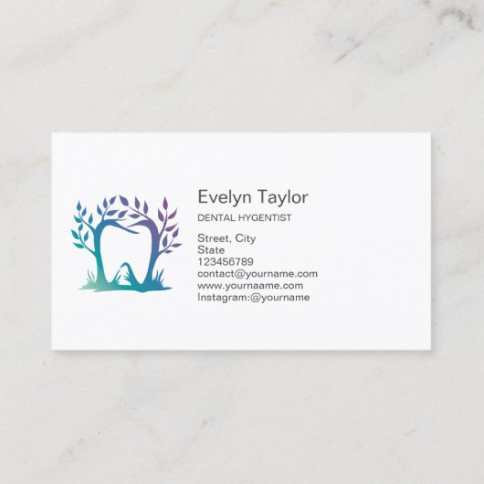 Dentist Dental Clinic tanden Whitening Smile Crown Visitekaartje (Achterkant)