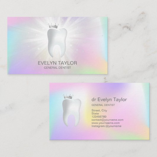 Dentist Dental Clinic tanden Whitening Smile Crown Visitekaartje (Voorkant / Achterkant)