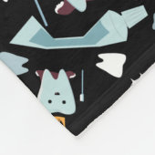Dentist Dental Hygienist Naam Tooth Pattern Black Fleece Deken (Hoek)