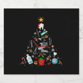 Dentist Dental kerstboomversiering Xmas Holida Sparkling Wijnetiket (Enkel label)
